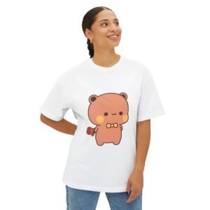 Kawaii Bear with Rose Graphic Tee