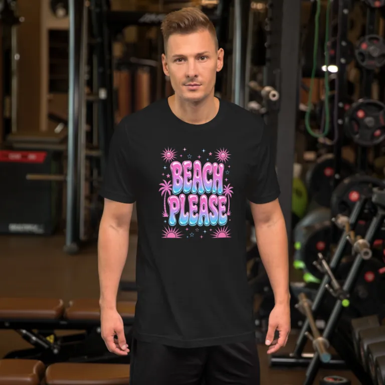 BEACH PLEASE - Summer Tee (Black)